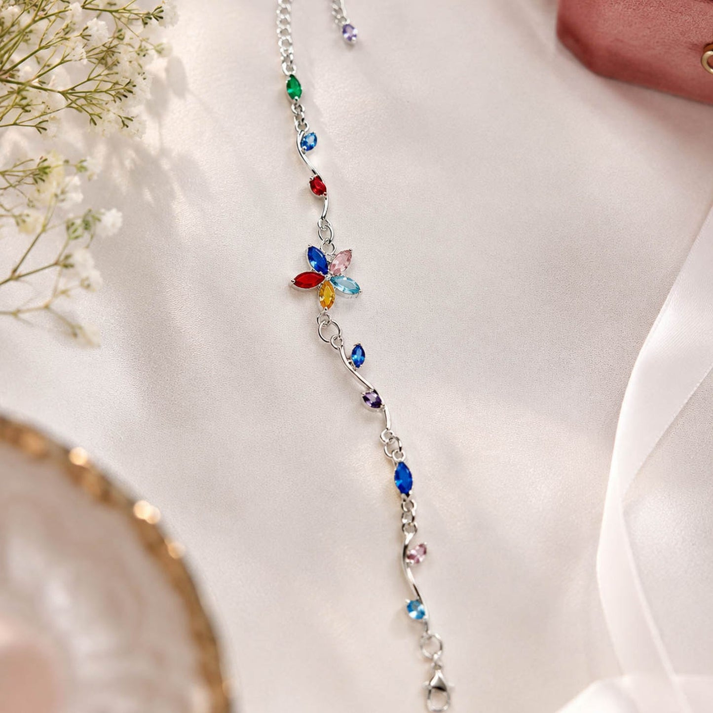 Multi Color Tulip Bracelet with Premium Handmade Designer Finish