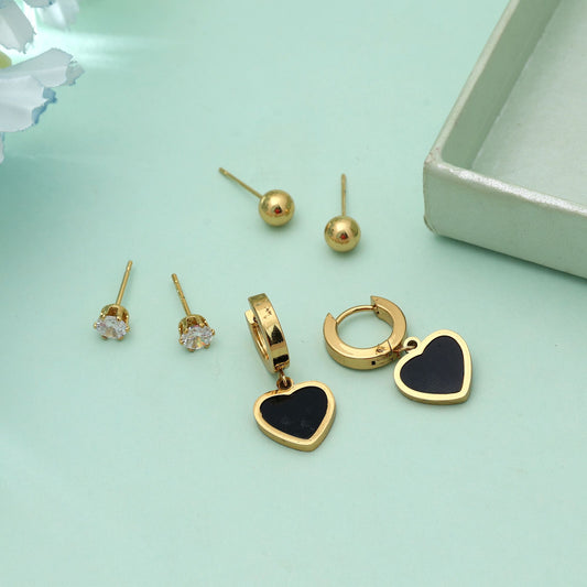 Goldfarbenes 3er-Set antiker Ohrringe Elegantes ethnisches Schmuckset