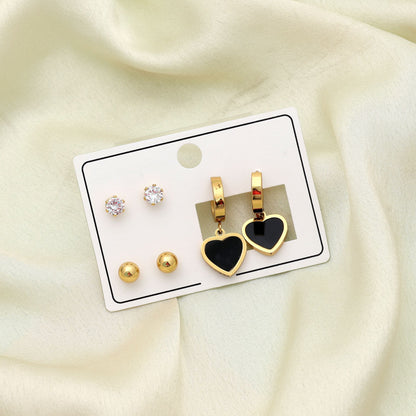 Goldfarbenes 3er-Set antiker Ohrringe Elegantes ethnisches Schmuckset