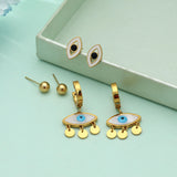 Gold Color 3 Pairs Combo Of Antique Earrings Stylish Festive Wear Jewelry Set