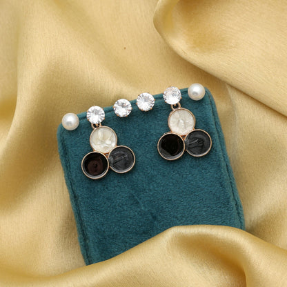 Attractive Black Color 3 Pairs Combo Of Antique Earrings For Women
