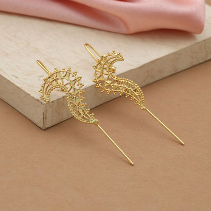 Goldfarbener Earcuff Eleganter Clip-On Ohrschmuck Schicker Party-Look