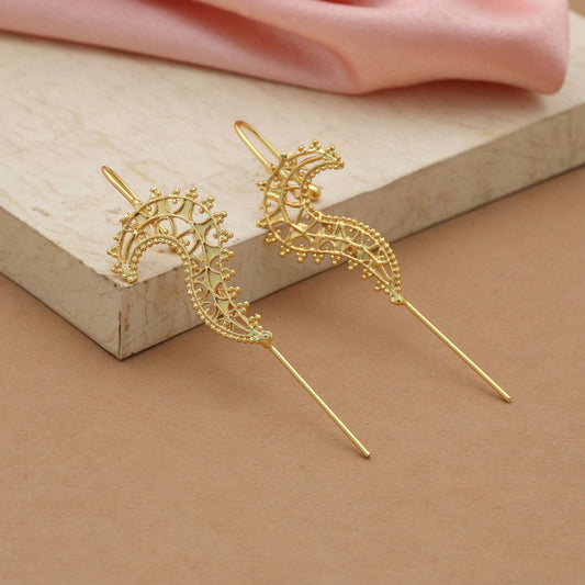 Goldfarbener Earcuff Eleganter Clip-On Ohrschmuck Schicker Party-Look