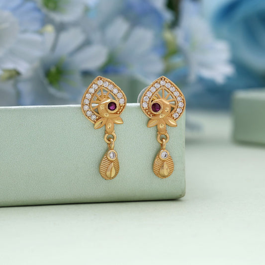 Gold Color Antique Earrings Inspired By Heritage Jewelry Craftsmanship For Classic Styling