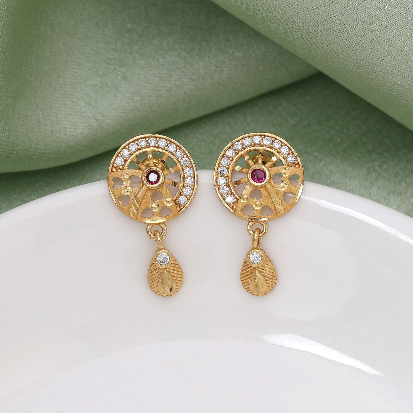 Gold Color Antique Earrings Crafted For Women Who Love Timeless Ethnic Fashion
