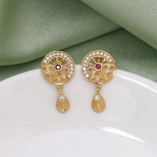 Gold Color Antique Earrings Crafted For Women Who Love Timeless Ethnic Fashion