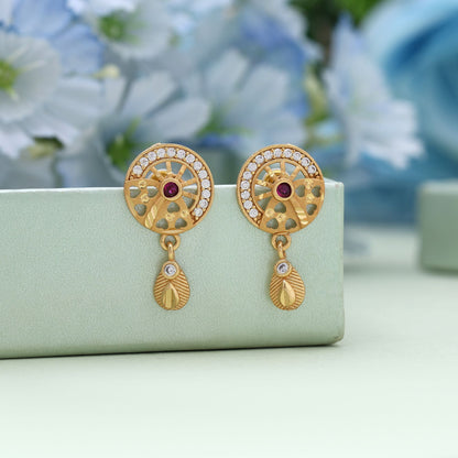 Gold Color Antique Earrings Crafted For Women Who Love Timeless Ethnic Fashion
