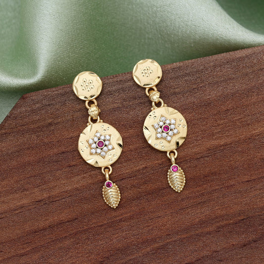 Gold Color Antique Earrings Perfect For Weddings, Poojas, And Festive Celebrations