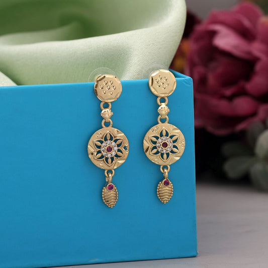 Gold Color Antique Earrings Crafted For Timeless Beauty And Cultural Fashion