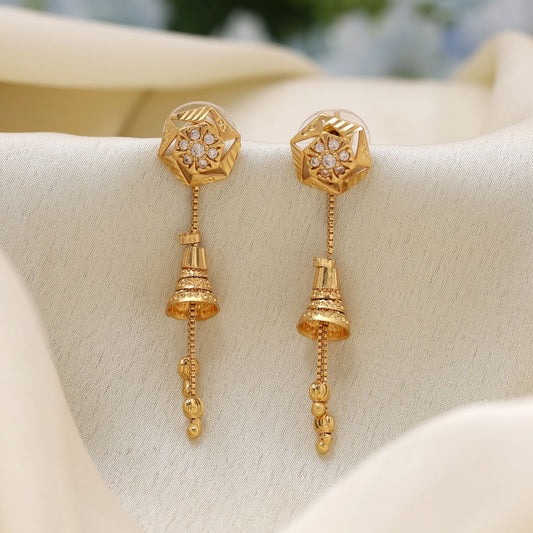 Gold Color Antique Earrings Crafted For Women Who Adore Antique Jewelry Designs
