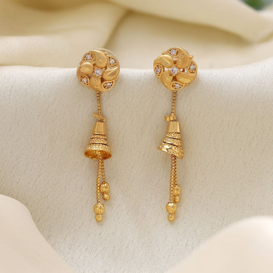Gold Color Antique Earrings Designed To Elevate Classic Ethnic Fashion Looks