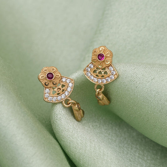 Gold Color Antique Earrings Offering Timeless Appeal With Vintage Charm