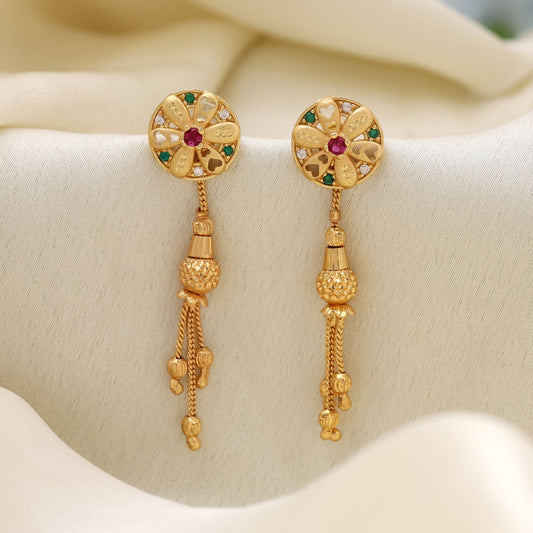 Gold Color Antique Earrings Inspired By Classic Jewelry Heritage Collections