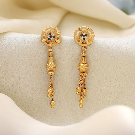 Gold Color Antique Earrings Designed To Enhance Bridal And Festive Outfits