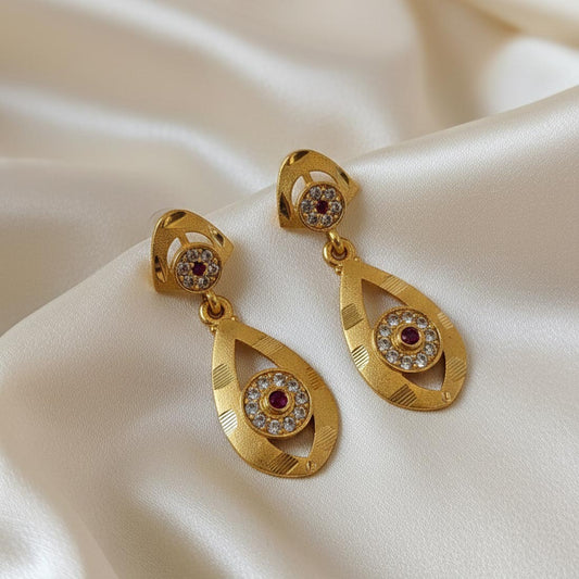 Gold Color Antique Earrings Showcasing Vintage Craftsmanship And Elegant Traditional Appeal