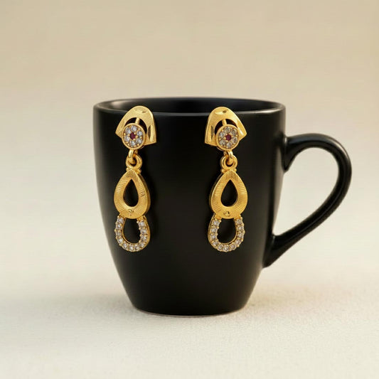 Gold Color Antique Earrings Designed For Brides And Festive Ethnic Outfits