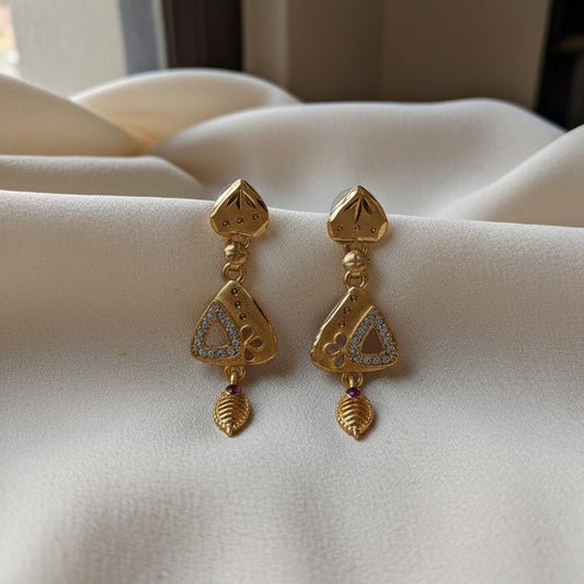 Gold Color Antique Earrings Designed To Complement Sarees And Lehenga Outfits