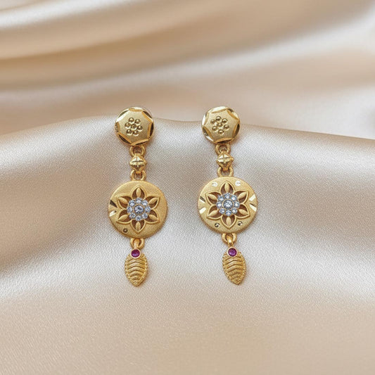 Gold Color Antique Earrings Perfect For Traditional Events And Cultural Celebrations