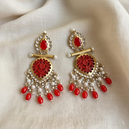 Rote Antike Ohrringe (ANTE234RED)