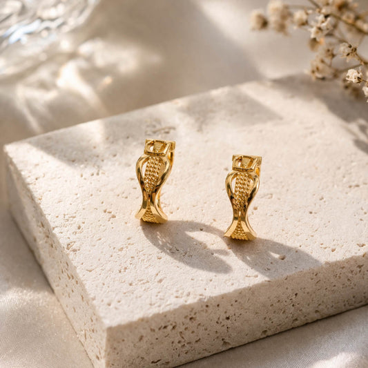 Gold Color Antique Earrings Elegant Vintage Style Ethnic Jewelry For Party Wear Women