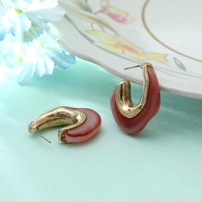 Magenta Farbige Antike Ohrringe Stilvoller Ethnischer Vintage Inspirierter Festlicher Schmuck