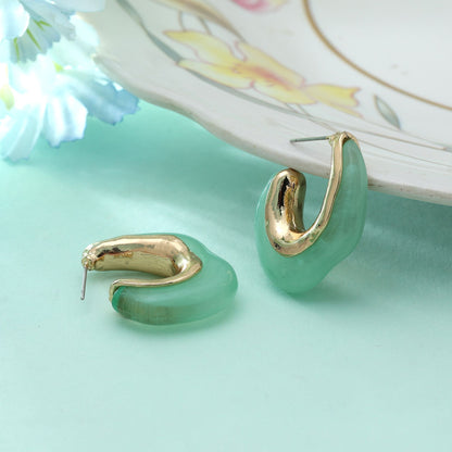 Pistaziengrüne Ohrringe Antik Elegant Traditionell Ethnisch Designer Statement Schmuck