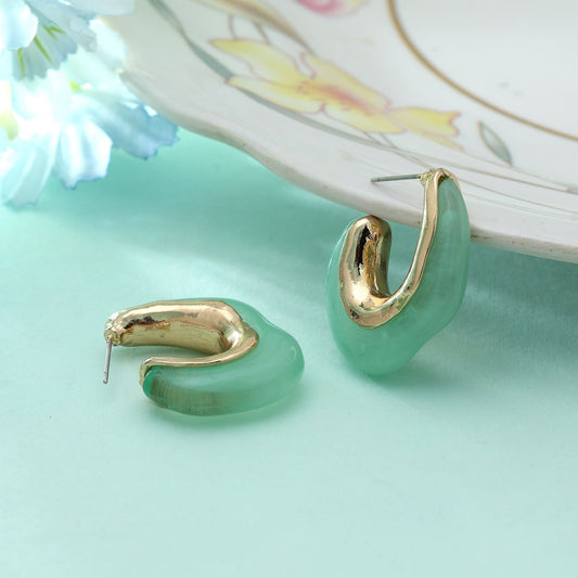 Pistaziengrüne Ohrringe Antik Elegant Traditionell Ethnisch Designer Statement Schmuck