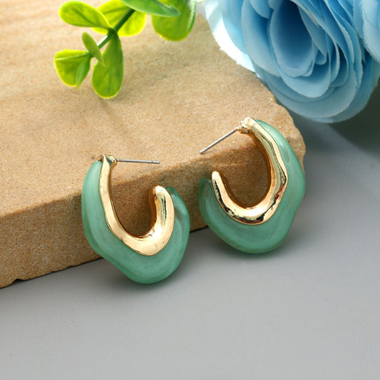 Pistaziengrüne Ohrringe Antik Elegant Traditionell Ethnisch Designer Statement Schmuck