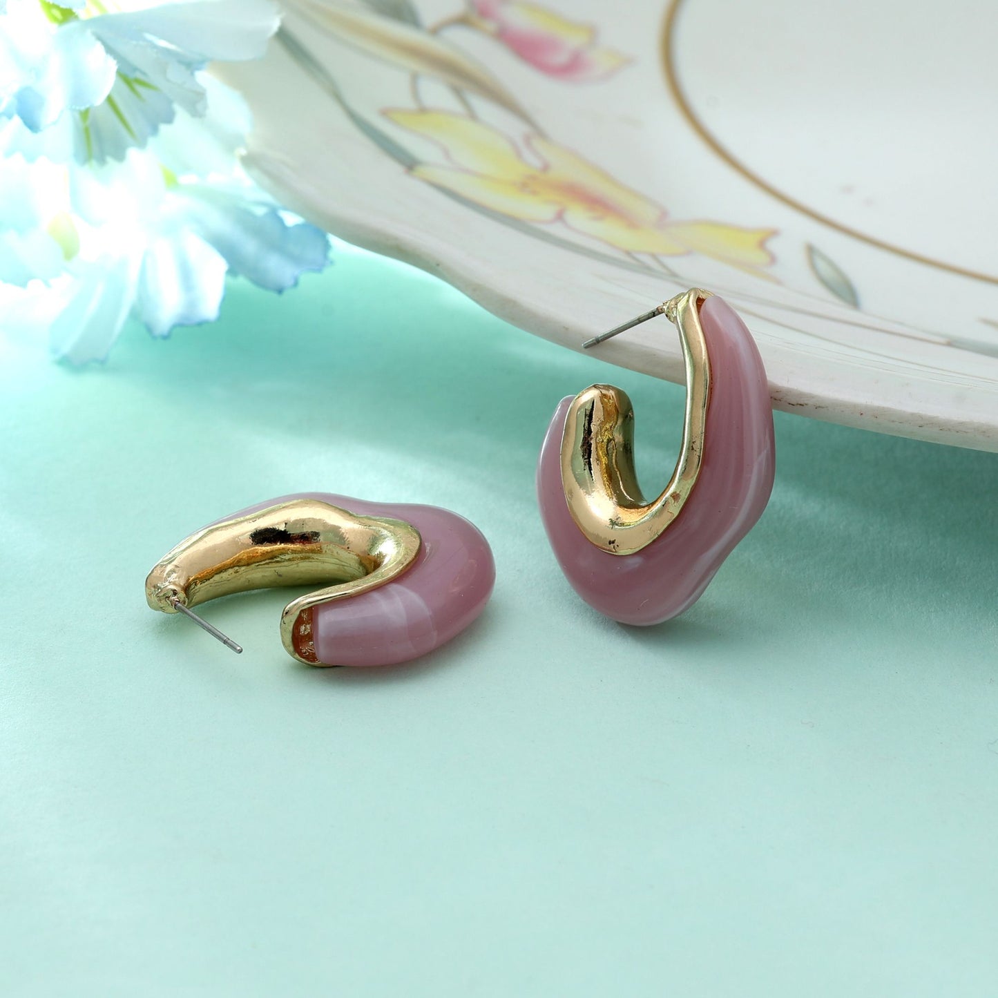 Rosa Farbe Antike Ohrringe Charmant Vintage Stil Festlicher Ethnischer Schmuck Design