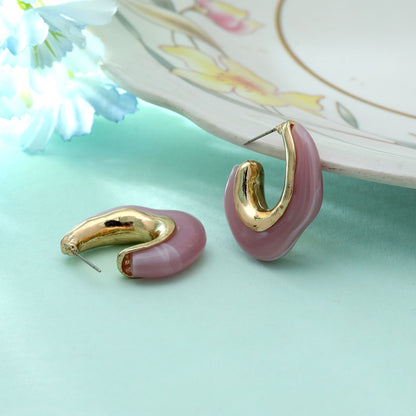 Rosa Farbe Antike Ohrringe Charmant Vintage Stil Festlicher Ethnischer Schmuck Design