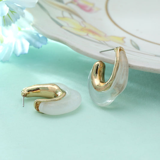 White Color Antique Earrings Classic Ethnic Traditional Party Wear Jewelry Design