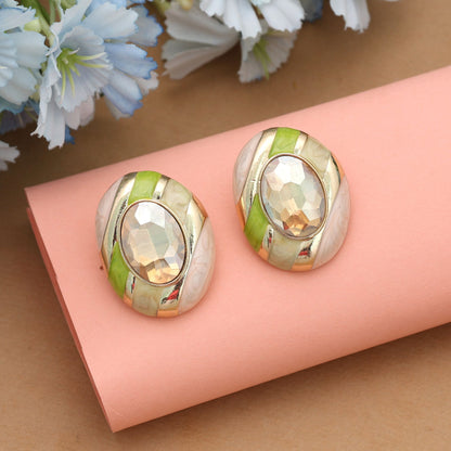 Gold Color Antique Earrings Classic Ethnic Heritage Style Statement Jewelry Design