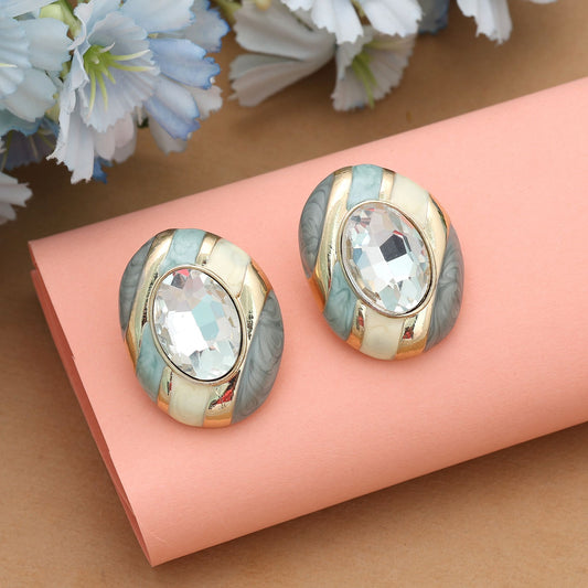 White Color Antique Earrings Elegant Vintage Traditional Party Wear Jewelry Style
