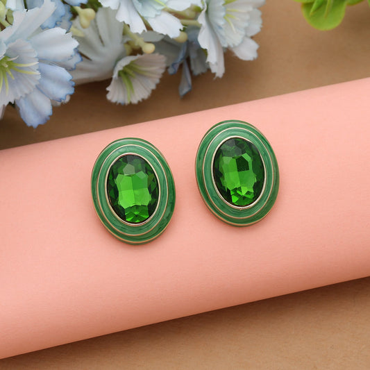Grüne Antike Ohrringe Stilvolles Traditionelles Ethnisches Vintage Schmuckdesign