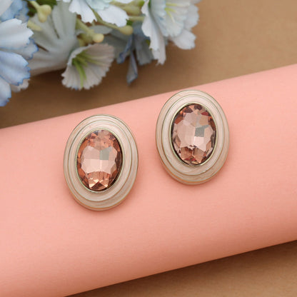 Pfirsichfarbene Antike Ohrringe Elegantes Traditionelles Vintage Ethno Schmuckdesign