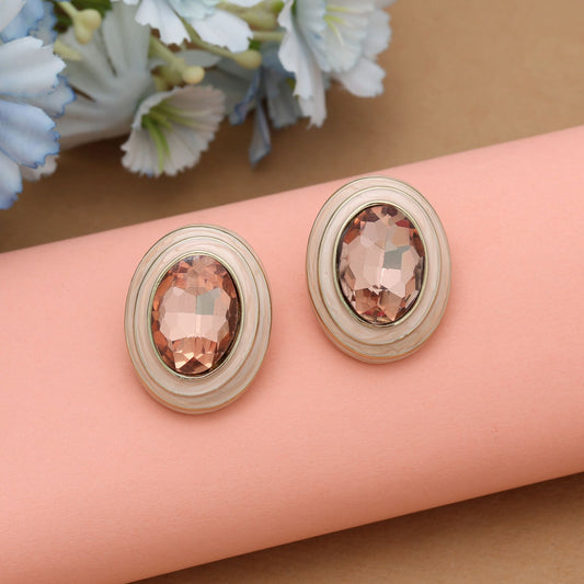 Pfirsichfarbene Antike Ohrringe Elegantes Traditionelles Vintage Ethno Schmuckdesign