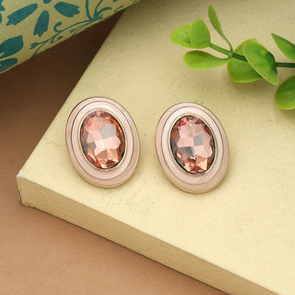 Pfirsichfarbene Antike Ohrringe Elegantes Traditionelles Vintage Ethno Schmuckdesign