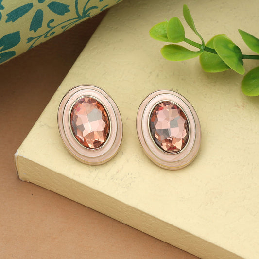 Pfirsichfarbene Antike Ohrringe Elegantes Traditionelles Vintage Ethno Schmuckdesign