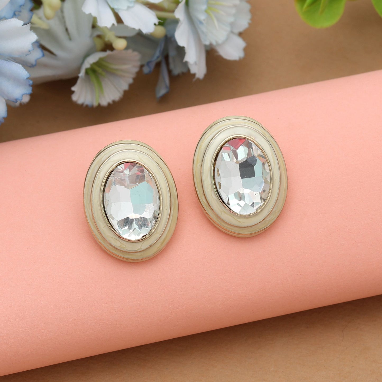 White Color Antique Earrings Royal Antique Inspired Ethnic Statement Jewelry