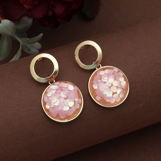 Rosa Farbe Antike Ohrringe Stilvolle Vintage Ethnische Statement-Schmuckdesign