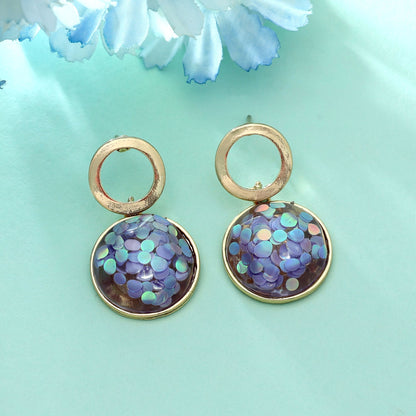 Purple Color Antique Earrings Elegant Antique Finish Festive Wear Jewelry