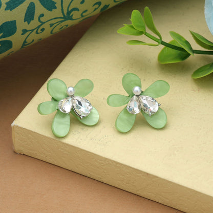 Pistaziengrüne Ohrringe im Antik- und Vintage-Stil, festlicher Schmuck