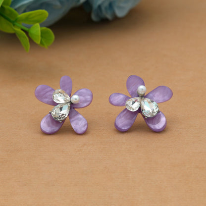Violettfarbene Ohrringe Antik Königlicher Vintage-Stil Ethnisches Schmuckdesign