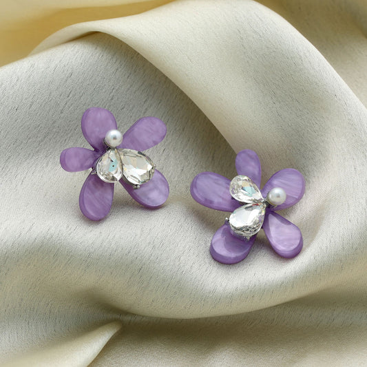 Purple Color Antique Earrings Royal Vintage Inspired Ethnic Jewelry Design