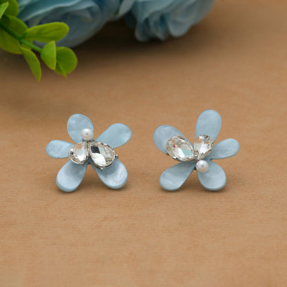 Sky Blue Color Antique Earrings Stylish Traditional Vintage Jewelry Design