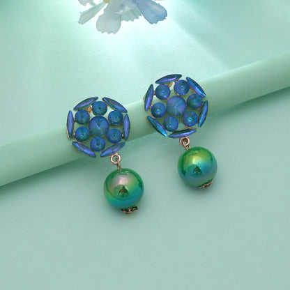 Antike Ohrringe in Blau, elegant, im ethnischen Antik-Look