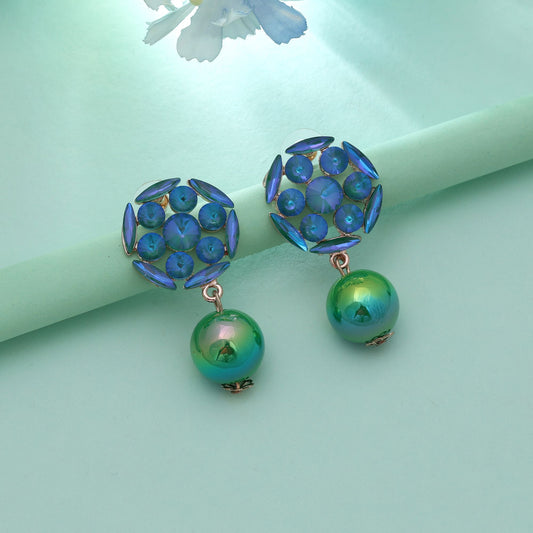 Antike Ohrringe in Blau, elegant, im ethnischen Antik-Look