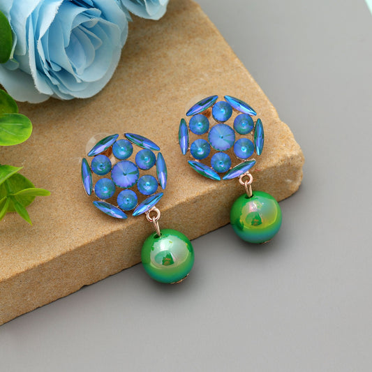 Antike Ohrringe in Blau, elegant, im ethnischen Antik-Look