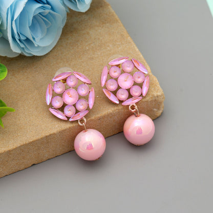 Pinkfarbene Antike Ohrringe Stylisches Ethnisches Vintage-Schmuckdesign