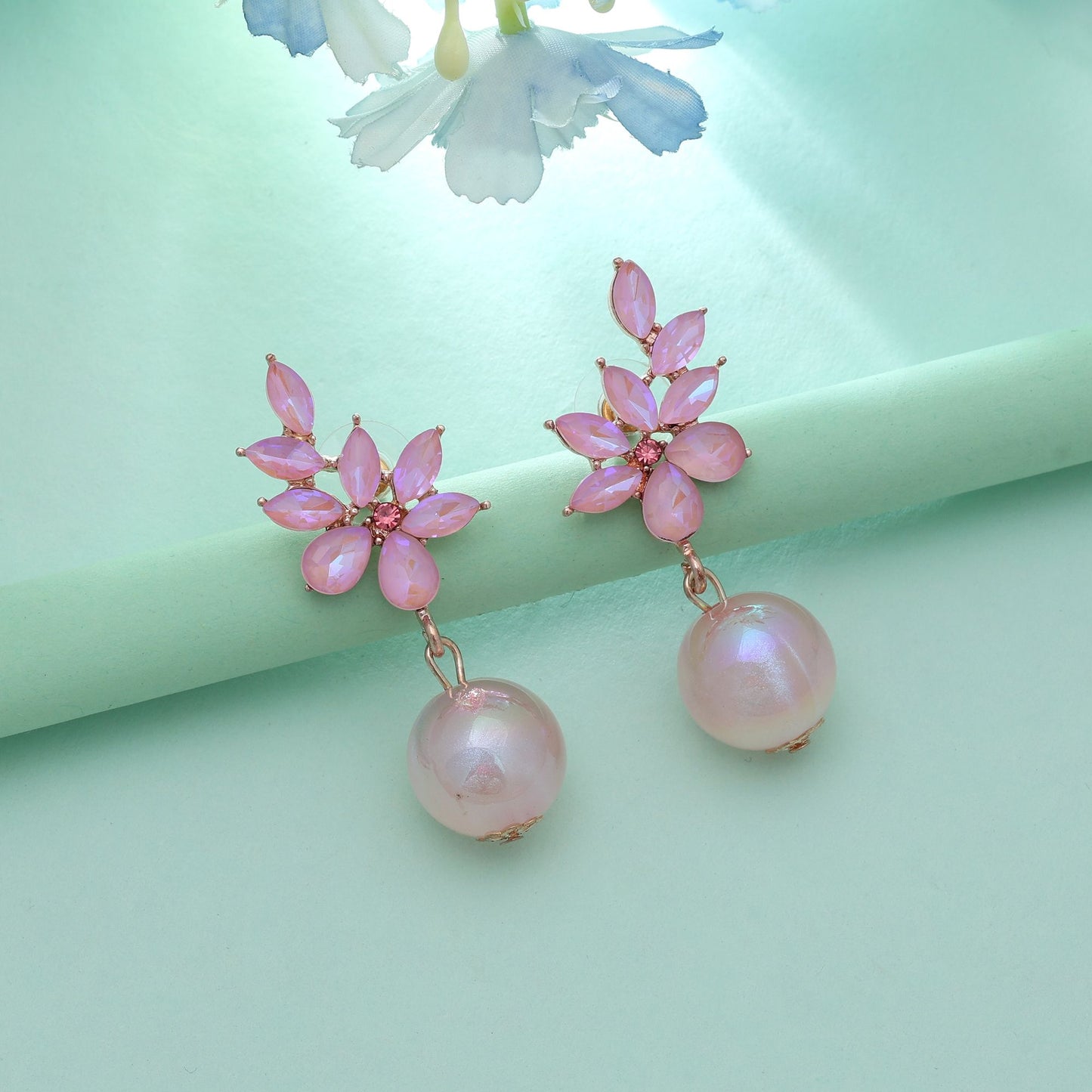 Rosa Farbe Antike Ohrringe Charmant Vintage Stil Ethnischer Schmuck